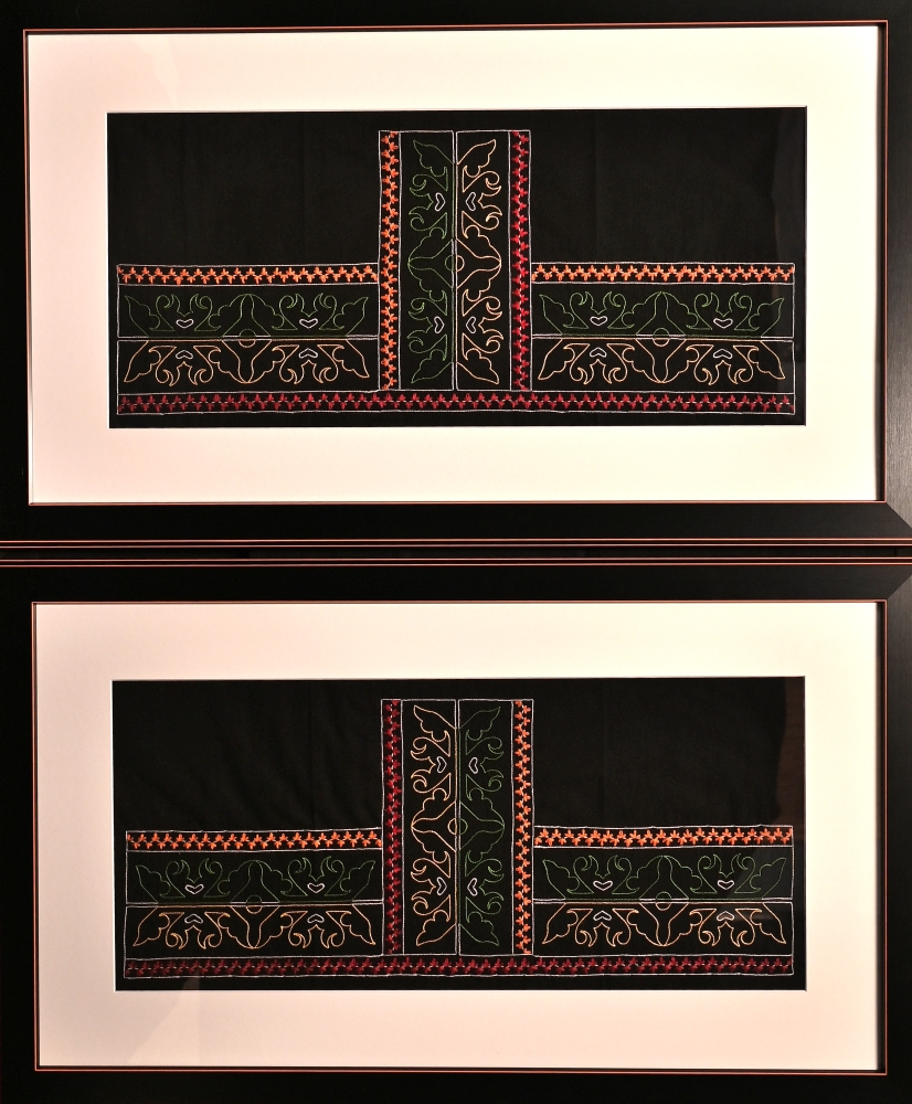 Jen

Embroidery&amp;nbsp;(set of two), Framed 20 &amp;frac34;&amp;rdquo; x 34 &amp;frac34;&amp;rdquo; each

&amp;copy; 2019 Loriene Pearson

Not for sale